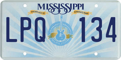 MS license plate LPQ134