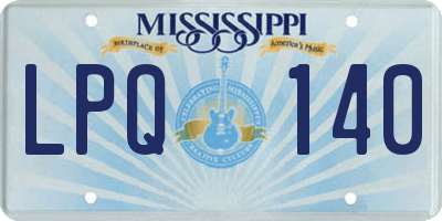 MS license plate LPQ140