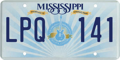 MS license plate LPQ141