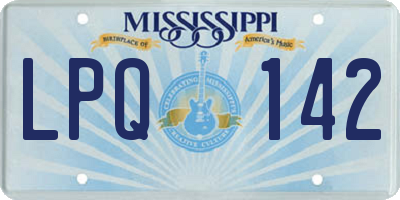 MS license plate LPQ142