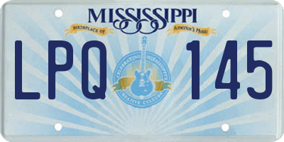 MS license plate LPQ145