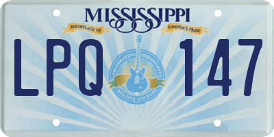 MS license plate LPQ147