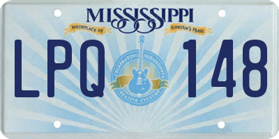 MS license plate LPQ148