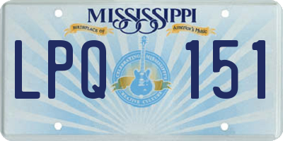 MS license plate LPQ151