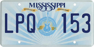 MS license plate LPQ153