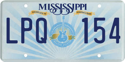 MS license plate LPQ154