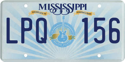 MS license plate LPQ156
