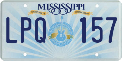 MS license plate LPQ157