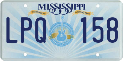 MS license plate LPQ158