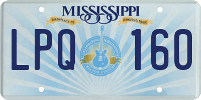 MS license plate LPQ160