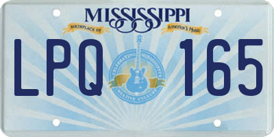 MS license plate LPQ165