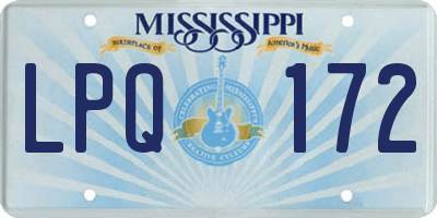 MS license plate LPQ172