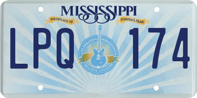 MS license plate LPQ174