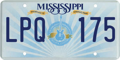 MS license plate LPQ175