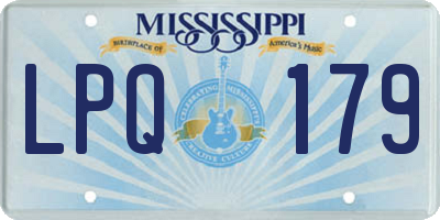 MS license plate LPQ179