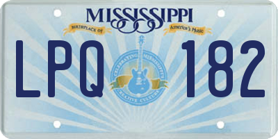 MS license plate LPQ182
