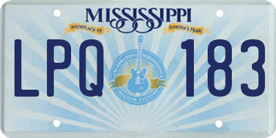 MS license plate LPQ183
