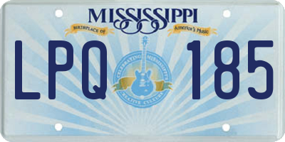 MS license plate LPQ185