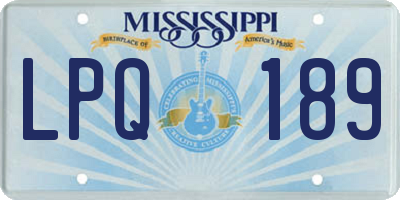 MS license plate LPQ189