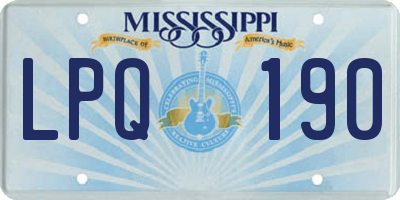 MS license plate LPQ190