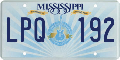 MS license plate LPQ192