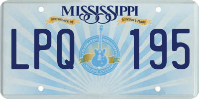 MS license plate LPQ195