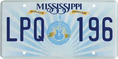 MS license plate LPQ196
