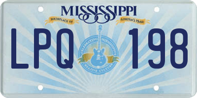 MS license plate LPQ198