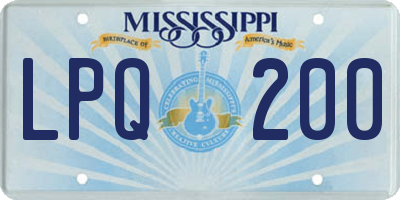 MS license plate LPQ200
