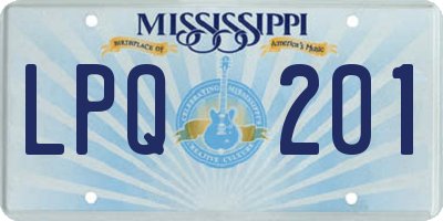 MS license plate LPQ201