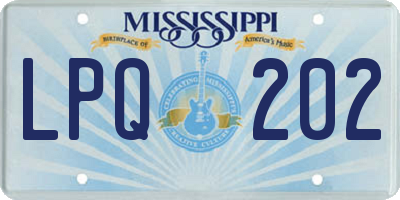 MS license plate LPQ202