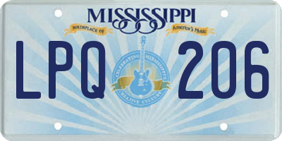 MS license plate LPQ206