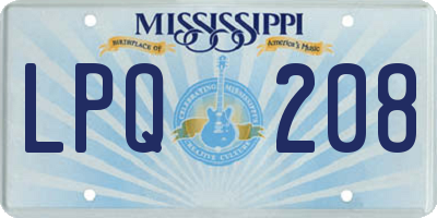 MS license plate LPQ208