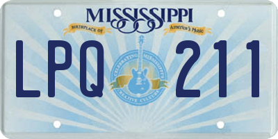 MS license plate LPQ211