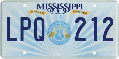 MS license plate LPQ212