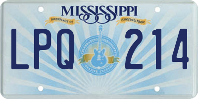MS license plate LPQ214