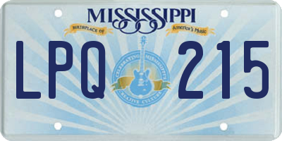 MS license plate LPQ215