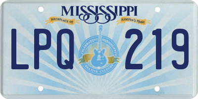 MS license plate LPQ219