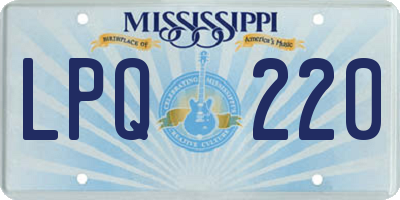 MS license plate LPQ220