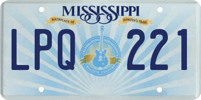 MS license plate LPQ221