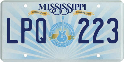 MS license plate LPQ223