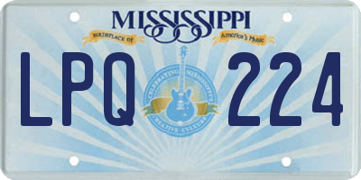 MS license plate LPQ224