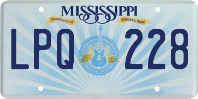 MS license plate LPQ228