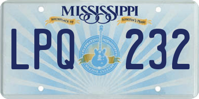 MS license plate LPQ232