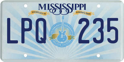 MS license plate LPQ235