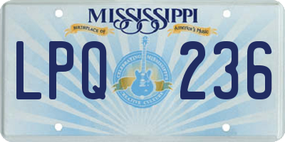 MS license plate LPQ236