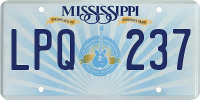 MS license plate LPQ237
