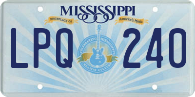 MS license plate LPQ240