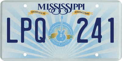 MS license plate LPQ241