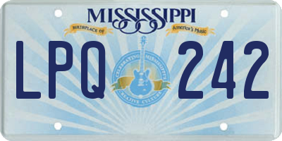 MS license plate LPQ242